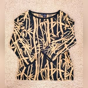 LR Silk/Cotton Top, Black/Bamboo, Size L
